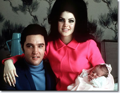 Elvis, Priscilla and baby, Lisa Marie Presley