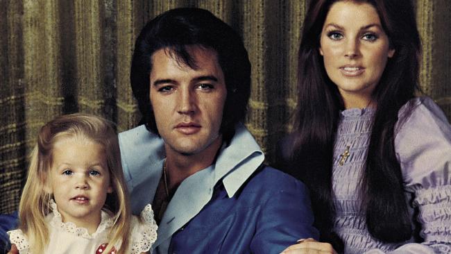 Elvis Presley with wife Priscilla and daughter Lisa-Marie.Source:News Limited.